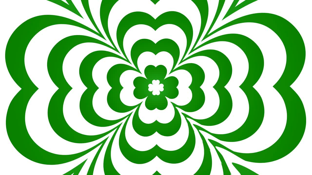 four leafed clover saint Patrick day Irish holiday seamless loop motion background