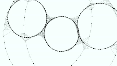 puntos y líneas conectados en formas abstractas geométricas en gradiente blanco