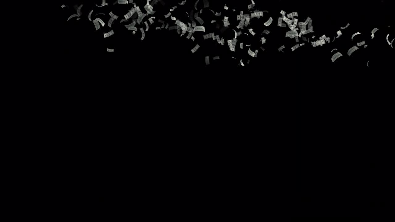 Animazione di particelle di denaro contante statunitense.