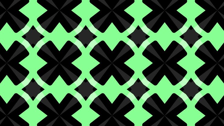Sfondo astratto in movimento con forme in loop, verde