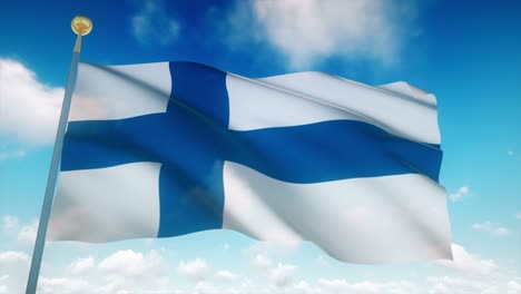 4k bandera muy detallada de finlandia en bucle
