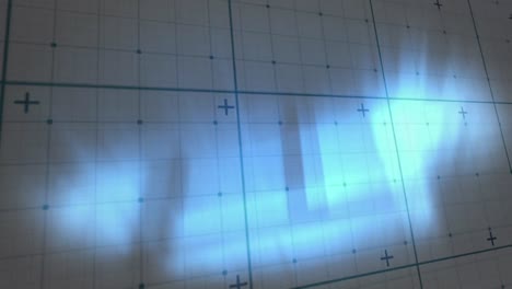 animación de la pantalla digital con luces azules