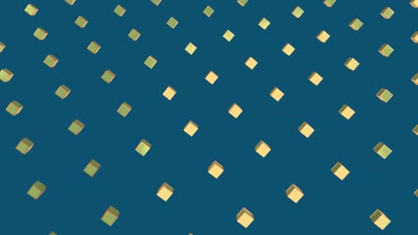 3d gold squares in blue background