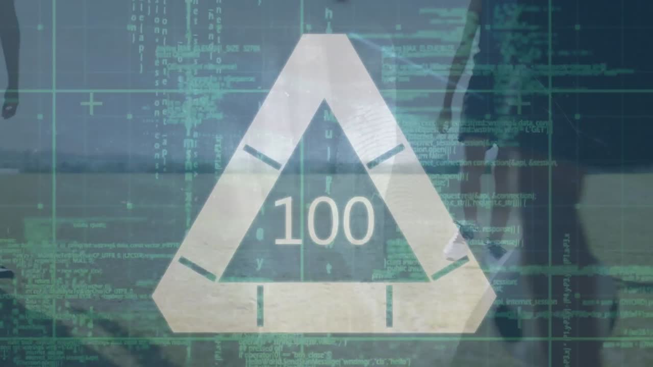 데이터 처리 및 다양한 축구 선수에 대한 삼각형 애니메이션