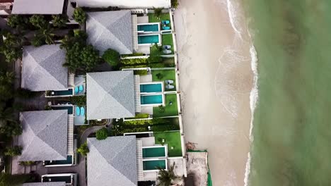 aerial view of tropical beach resort