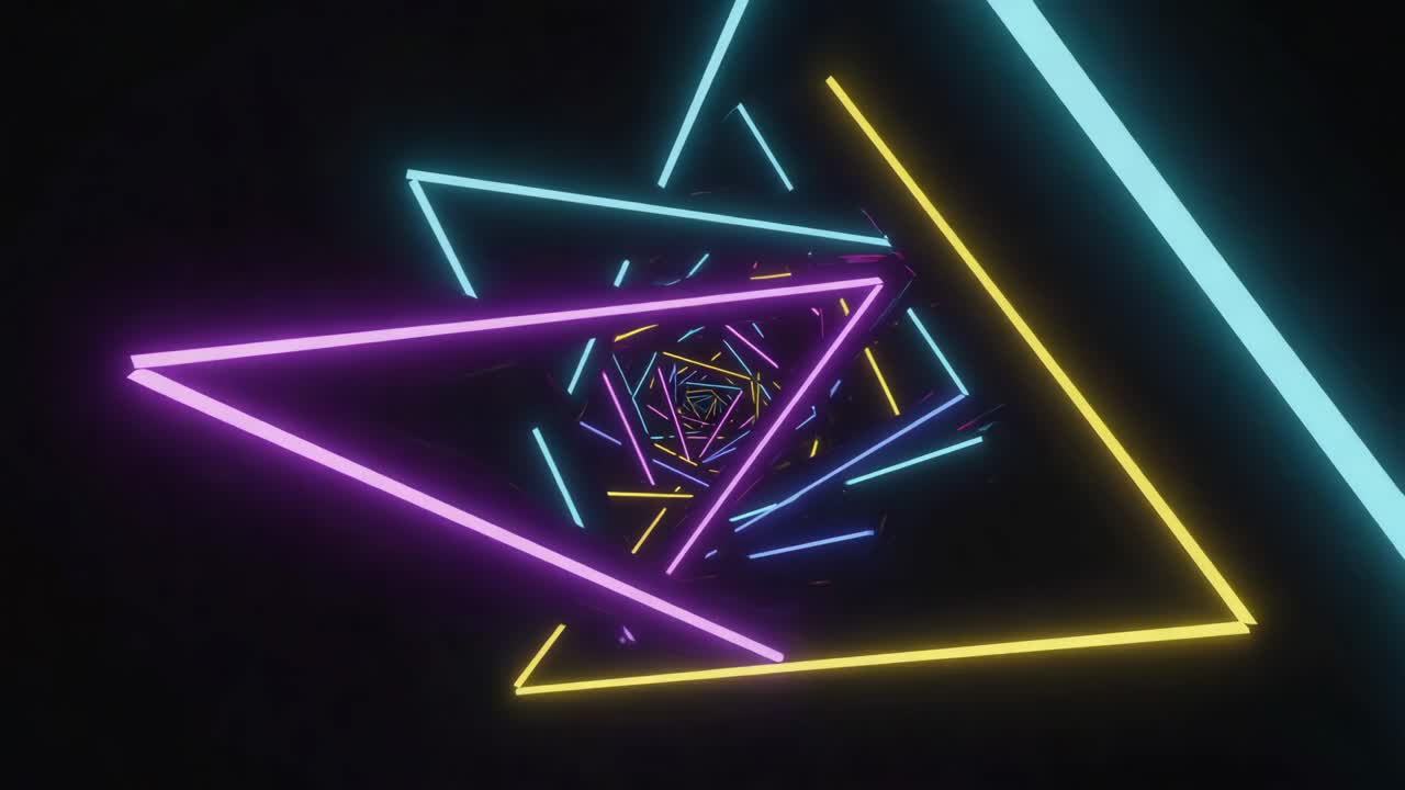 추상적인 네온 기하학 터널