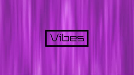 animation of vibes text and lines on pink background