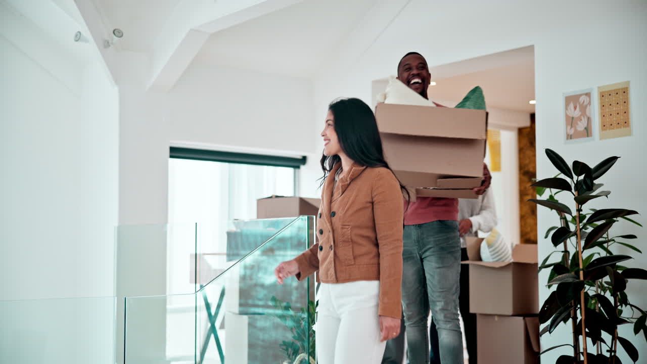 Happy Family Moving Into a New Home