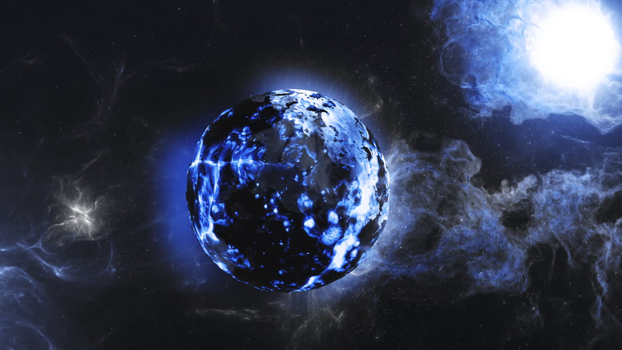 planeta alienígena en una nebulosa