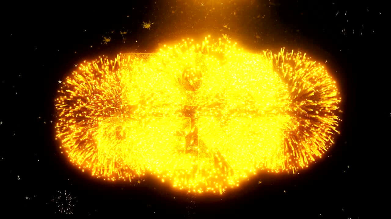 para alquilar texto sobre partículas de explosión de exhibición de fuegos artificiales.