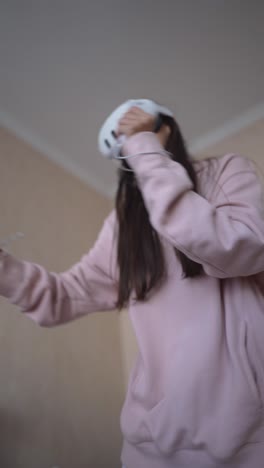 woman using vr headset