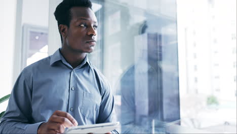 Tablet,-thinking-and-a-business-black-man