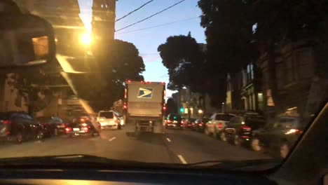 conduciendo por el centro de san francisco - lapso de tiempo