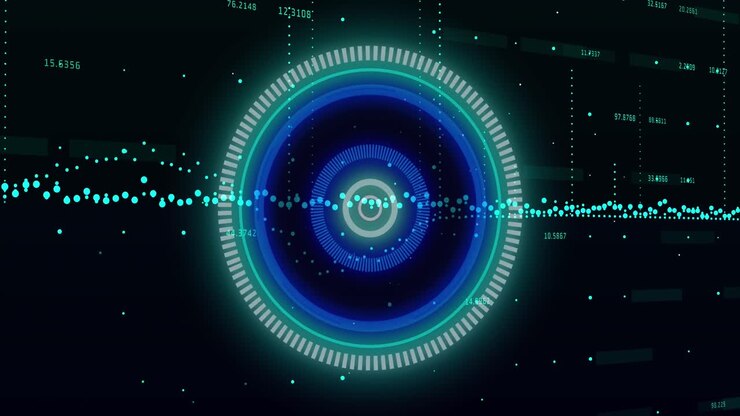 Animation of scope scanning and financial data processing