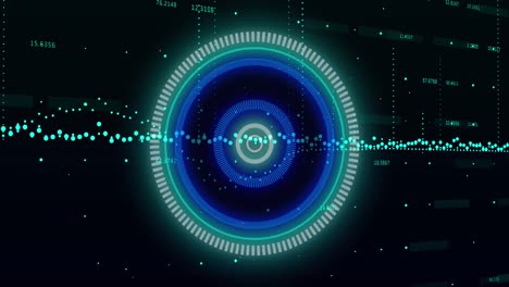 animación del escaneo del alcance y el procesamiento de datos financieros