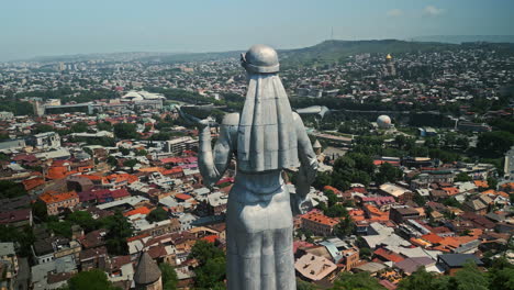 kartlis deda statue overlooking the tbilisi cityscape in georgia