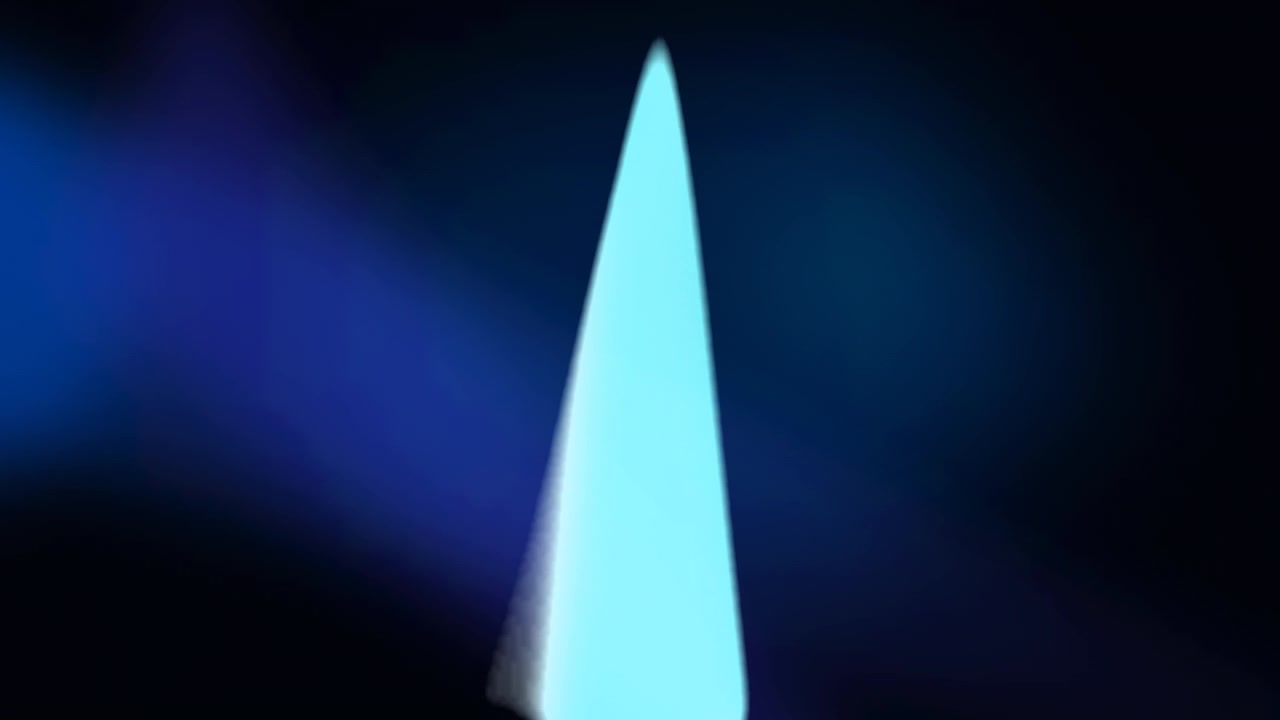 Abstract Glowing Blue Light Beam Moving Across Dark Background