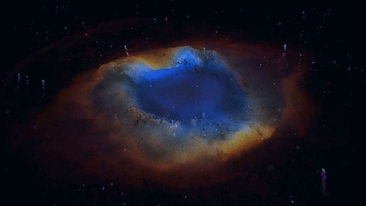 Unique Particle Recreation of the Helix Nebula