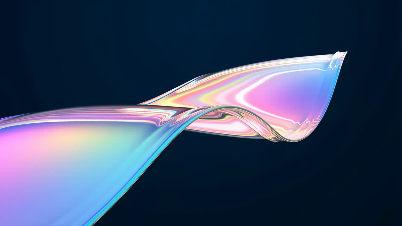 Abstract Iridescent Wave on Dark Background