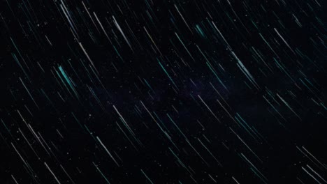cámara lenta volando a través de estrellas fugaces en la galaxia del espacio exterior