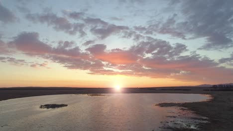 stunning sunset over a lake