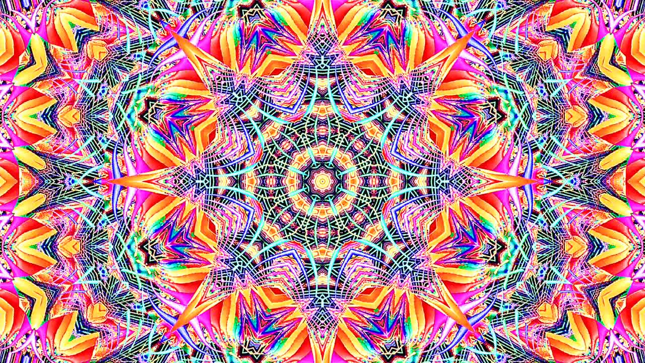 Beautiful abstract kaleidoscope that shines, a radiant light that regulates the subtle movements