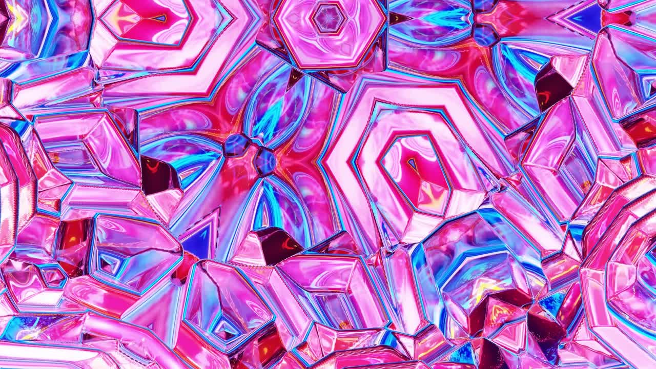 3d elegante abstracto en bucle bg como patrón simétrico ondulado como estructura caleidoscópica con ondas, vidrio líquido multicolor con hermosos colores de gradiente. 4k animado fluido colorido de moda