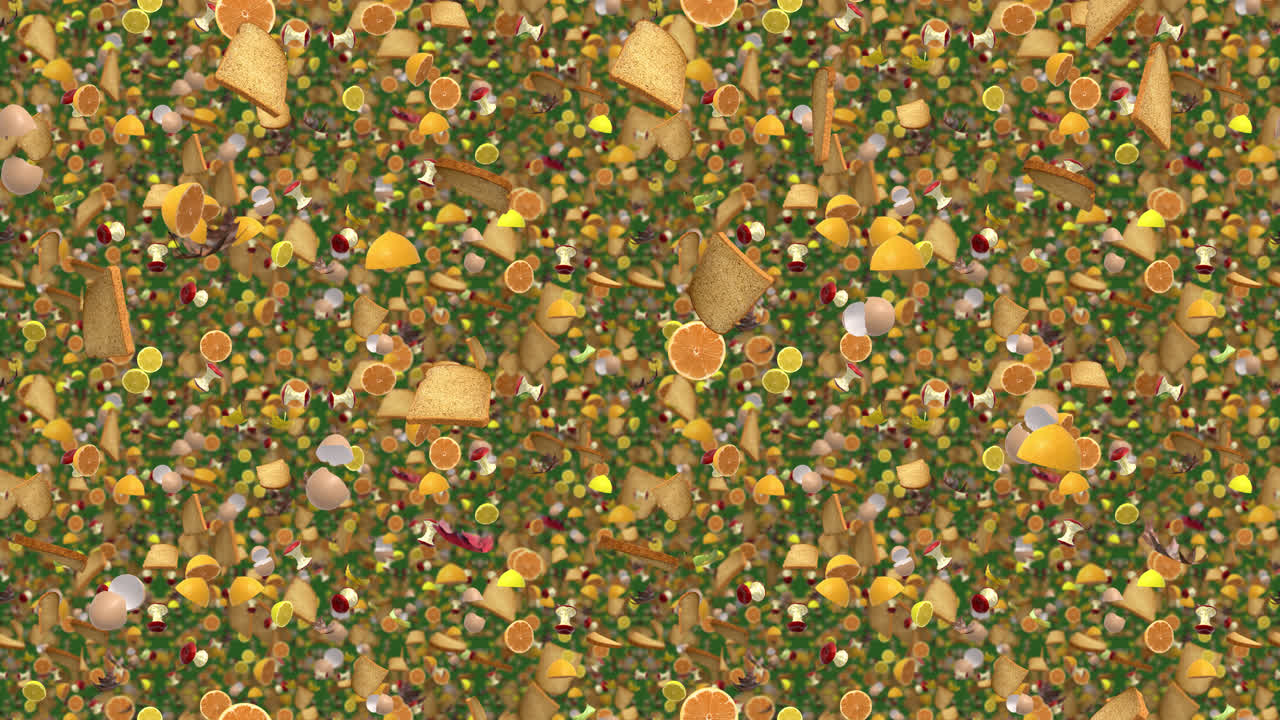 reciclaje de vertederos de fondo verde de bucle de azulejos que caen