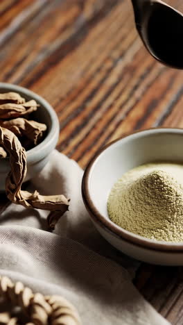 preparing herbal powder