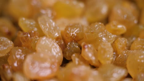 close-up of golden raisins