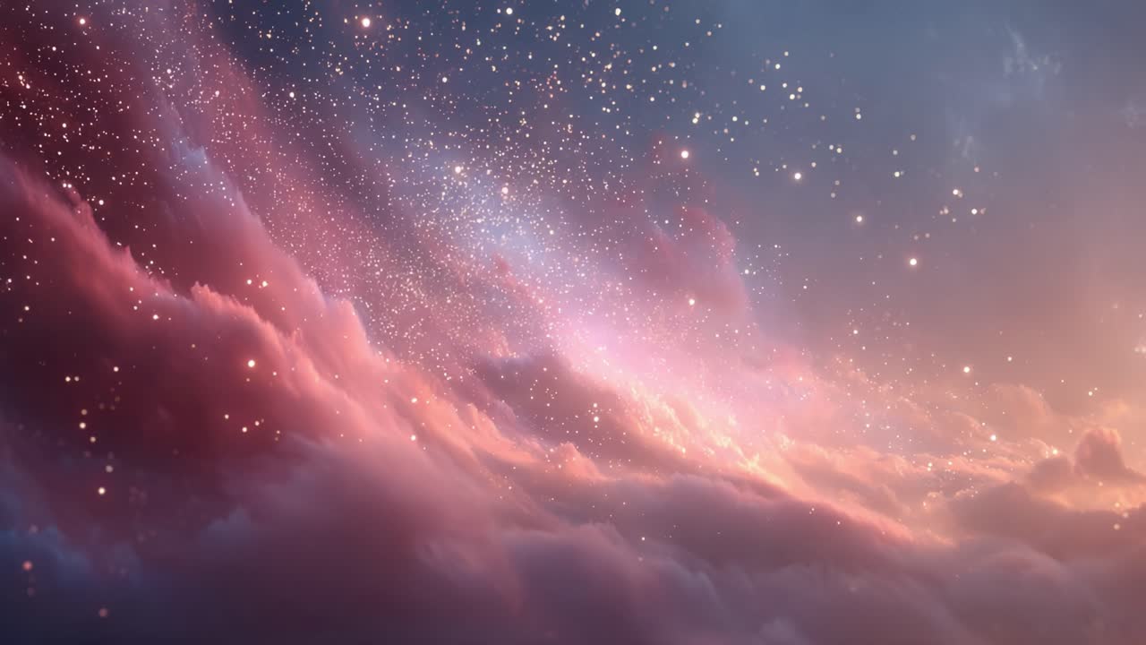 A Stunning Cosmic Scene: Vivid Colors and Sparkling Stars Illuminate the Ether, Creating an Expansive Visual Celebration of the Universe's Beauty and Mystery