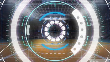 animación del procesamiento de datos sobre el estadio deportivo