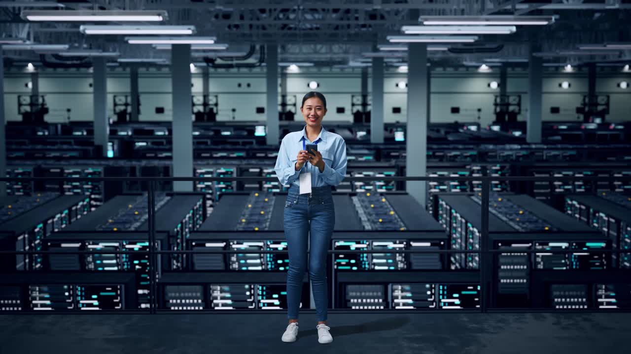 Woman in Data Center