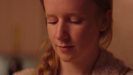 close-up of a young woman