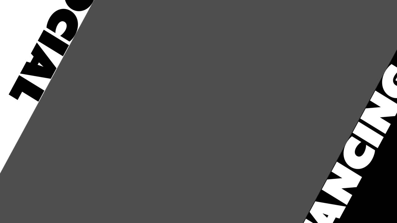 Social distancing text moving against white and black background