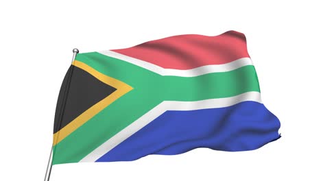 flag of south africa in the wind (alpha channel, semi-transparent, loopable)