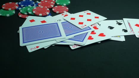 poker game with cards and chips