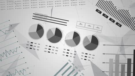 estadísticas, datos del mercado financiero, análisis e informes, números y gráficos. vídeo de apertura animado en bucle.