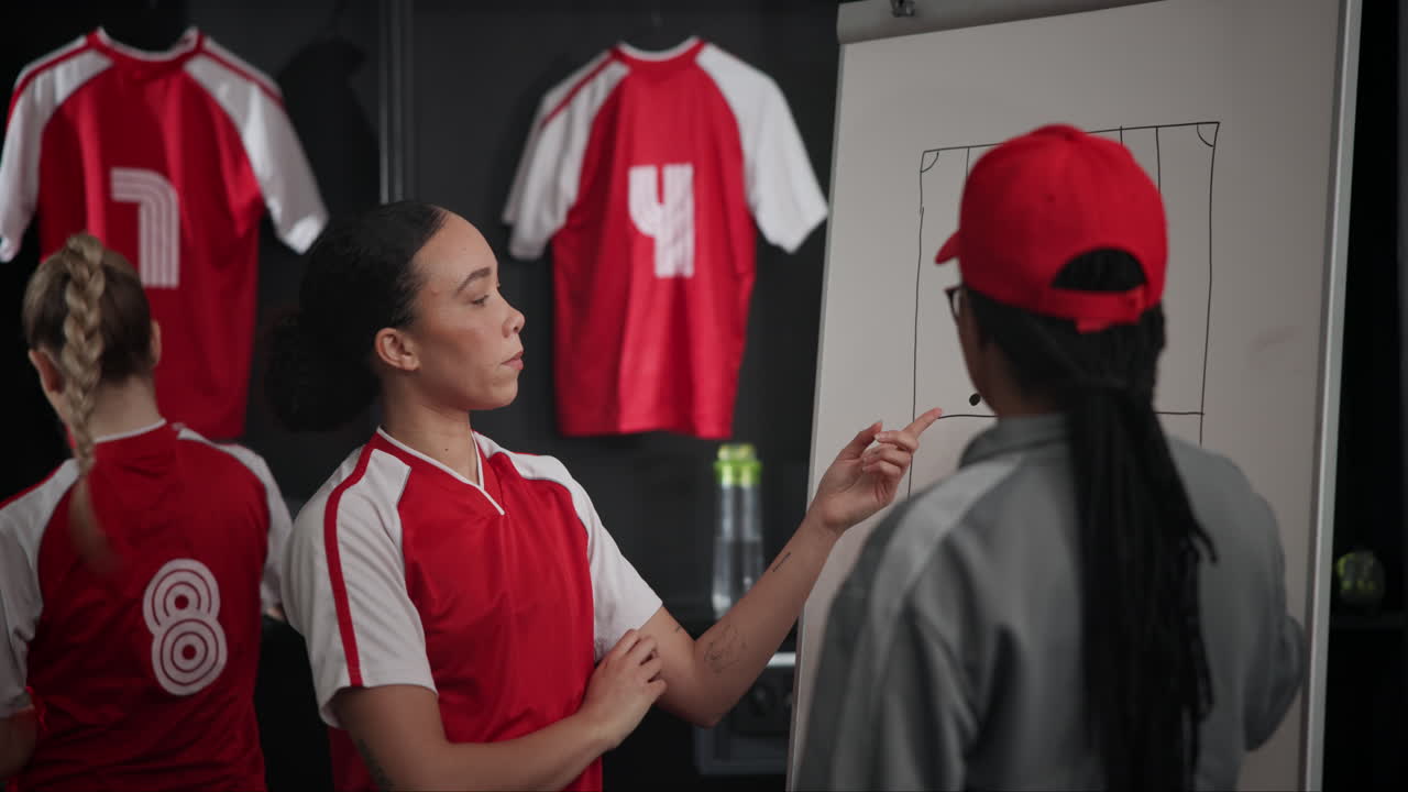 Soccer Team Discussing Strategy