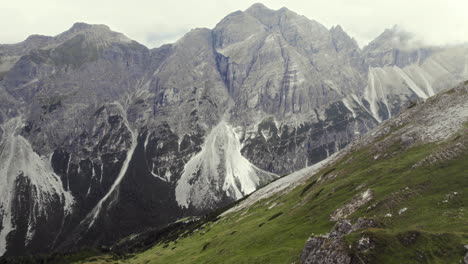 beautiful aerial of alpine mountains