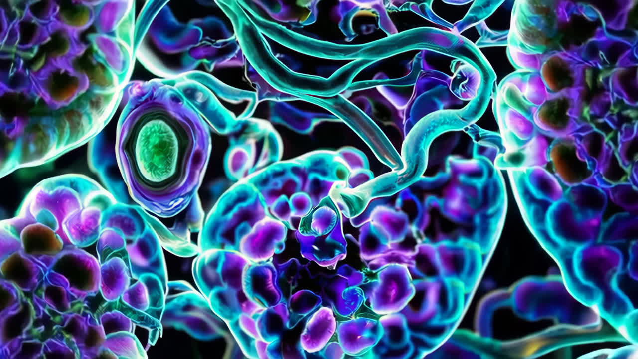 Microscopic view of cells and tissues