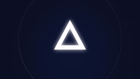 glowing triangle and circular shapes with animated lines on dark background