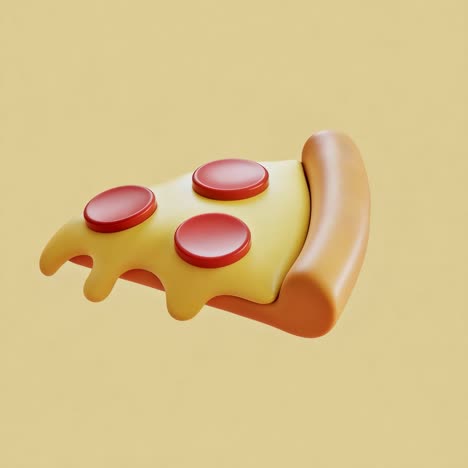 3d stylized pizza slice icon