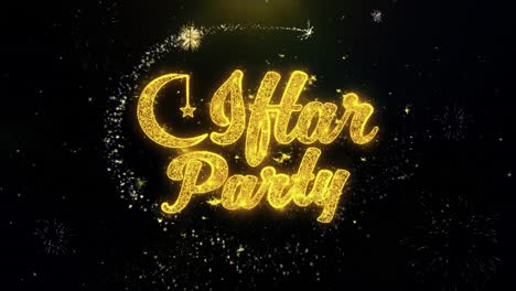iftar party graphic with fireworks