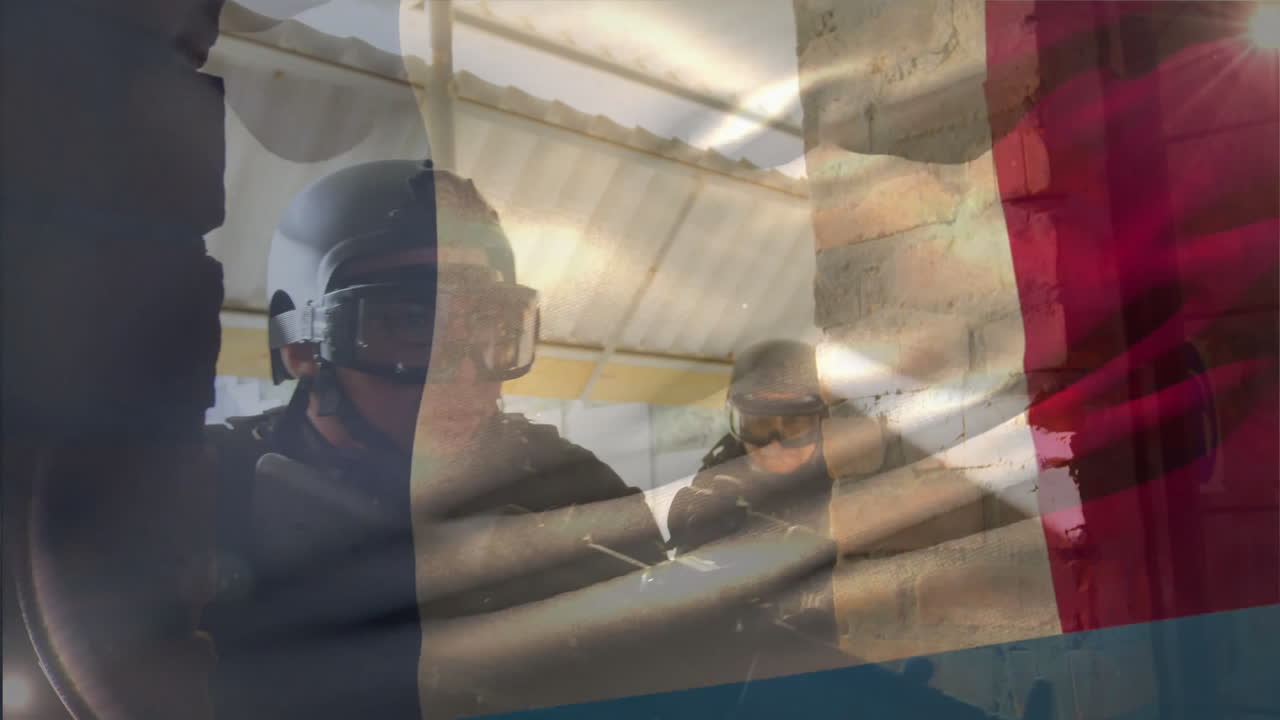 다양한 군인 위에 프랑스의 발의 애니메이션