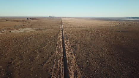 drone footage of a road in the namibian desert