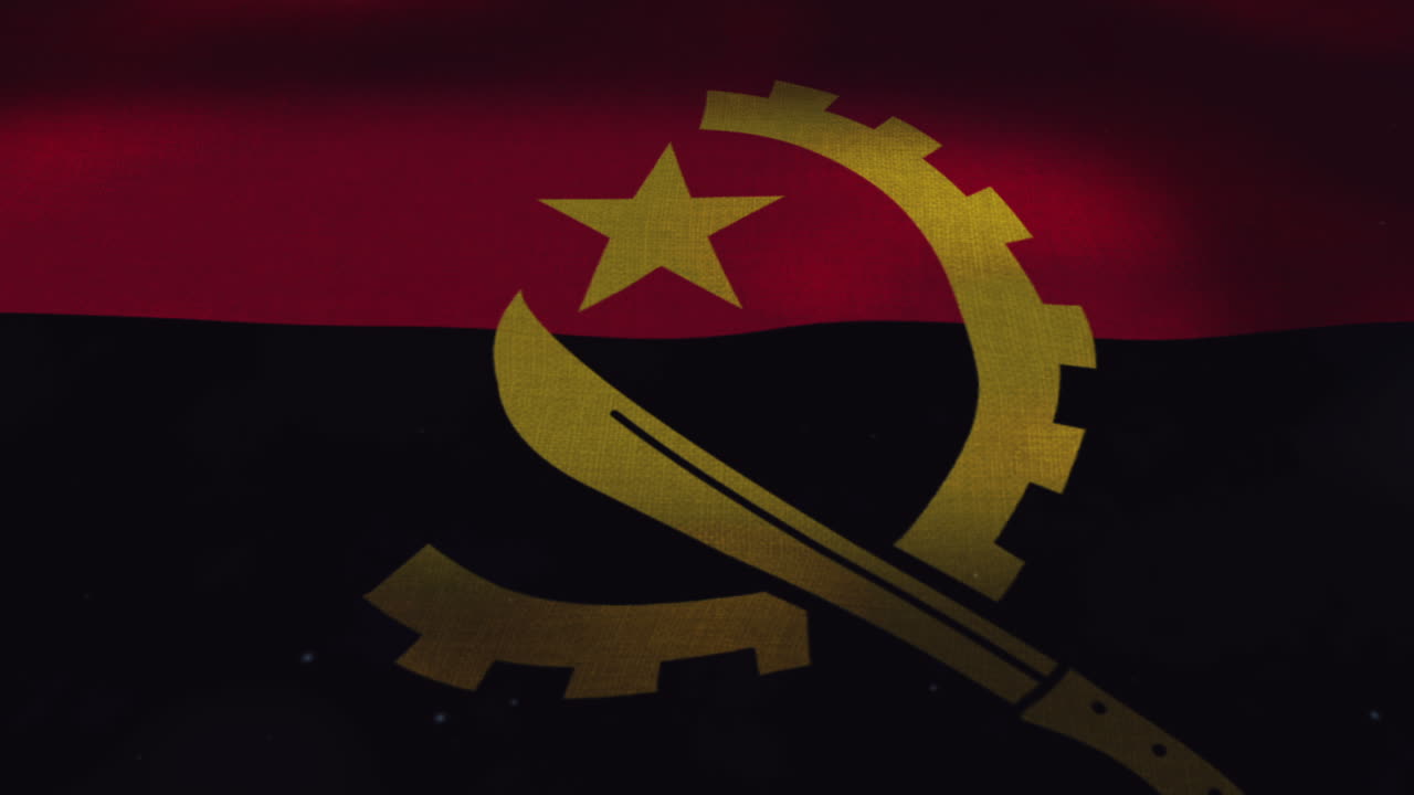 la bandera nacional de angola ondeando