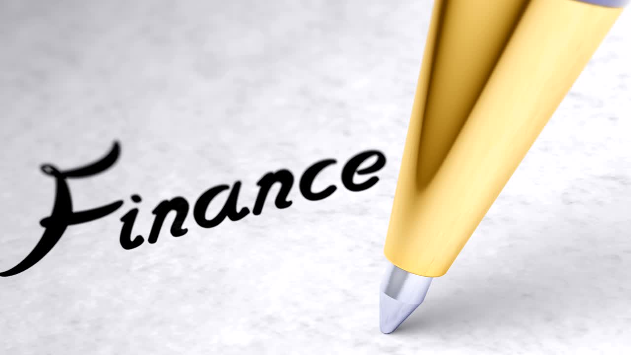 "Finance" on the page. Looping footage has 4K resolution.