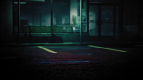 empty parking lot at night