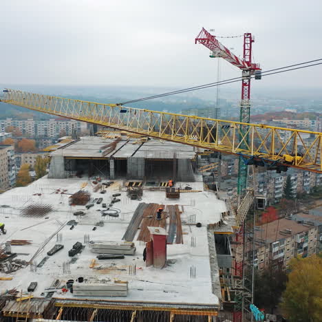construction of a residential apartment complex. aerial view.